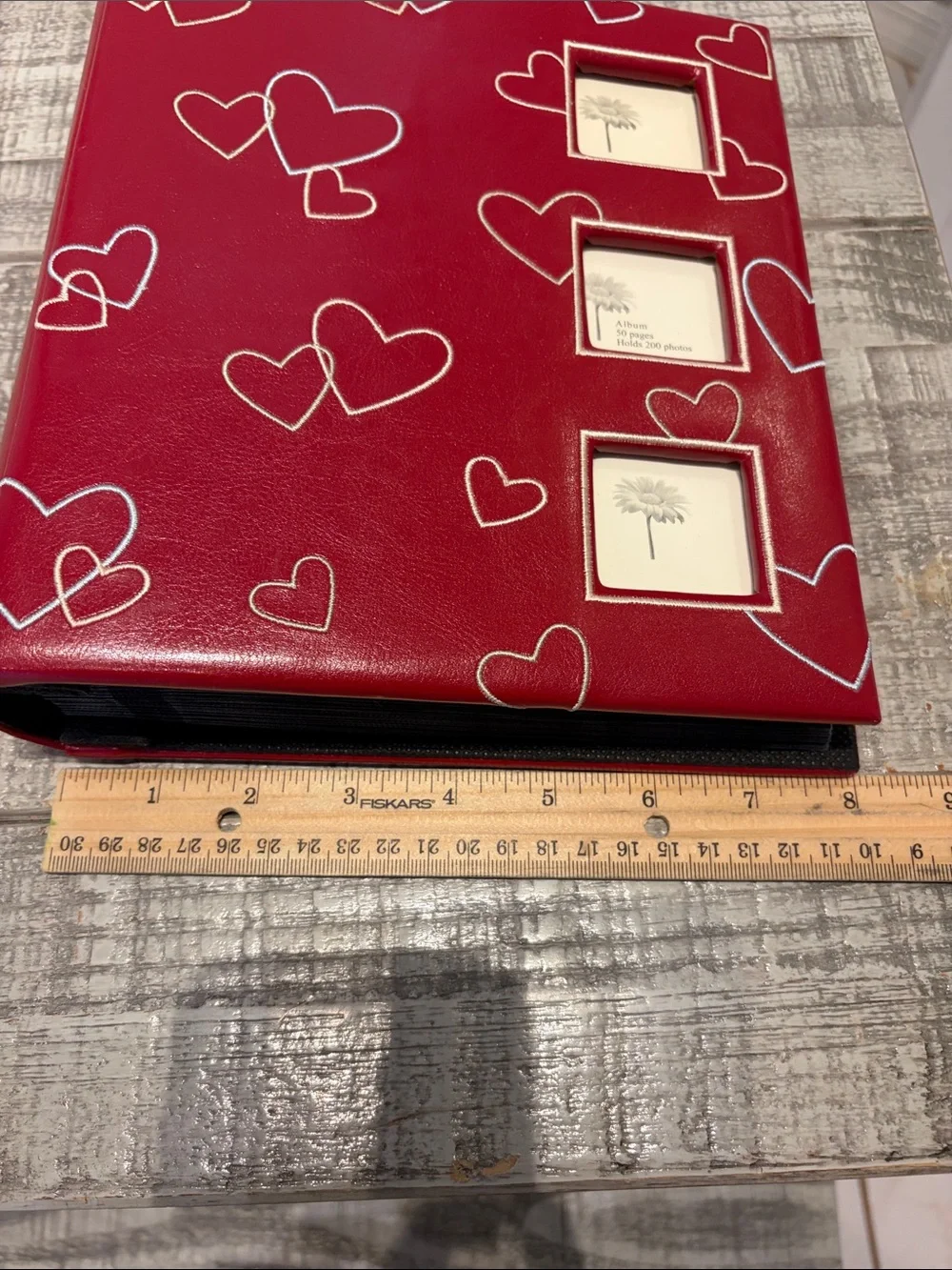 ELSA Red Photo Album with White Heart Accents